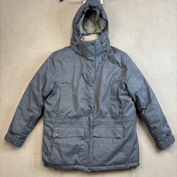 L.L. Bean Baxter State Parka Womens Sz XL Reg Goose Down Hooded Jacket Blue - Picture 1 of 16